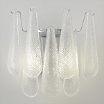 Бра с подвесками из рифленного стекла в форме капель на основании цвета хром Textured Glass варинант исполнения - 5 | Loft Concept в Краснодаре