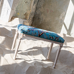 Банкетка из массива бука с цветочным принтом Turquoise Beige Chinoiserie Imperial  Garden Banquette варинант исполнения - 5 | Loft Concept в Краснодаре