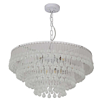 Люстра подвесная круглая с молочными стеклянными подвесками в форме капель Droplet Chandelier варинант исполнения - 1 | Loft Concept в Краснодаре