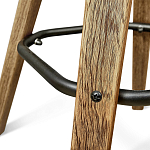 Барный стул со спинкой и металлической подставкой на 4-х деревянных ножках Зеленый Велюр Vendramin Chair варинант исполнения - 7 | Loft Concept в Краснодаре