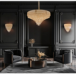 Люстра с каскадом из прозрачного хрусталя Constant Sparks варинант исполнения - 16 | Loft Concept в Краснодаре