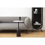 Кофейный столик с белой мраморной столешницей на черном основании Tall Coffee Black and White Table варинант исполнения - 1 | Loft Concept в Краснодаре