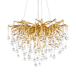 Люстра подвесная с прозрачными стеклянными подвесками в форме капель Диаметр 60 см Droplet Chandelier варинант исполнения - 18 | Loft Concept в Краснодаре
