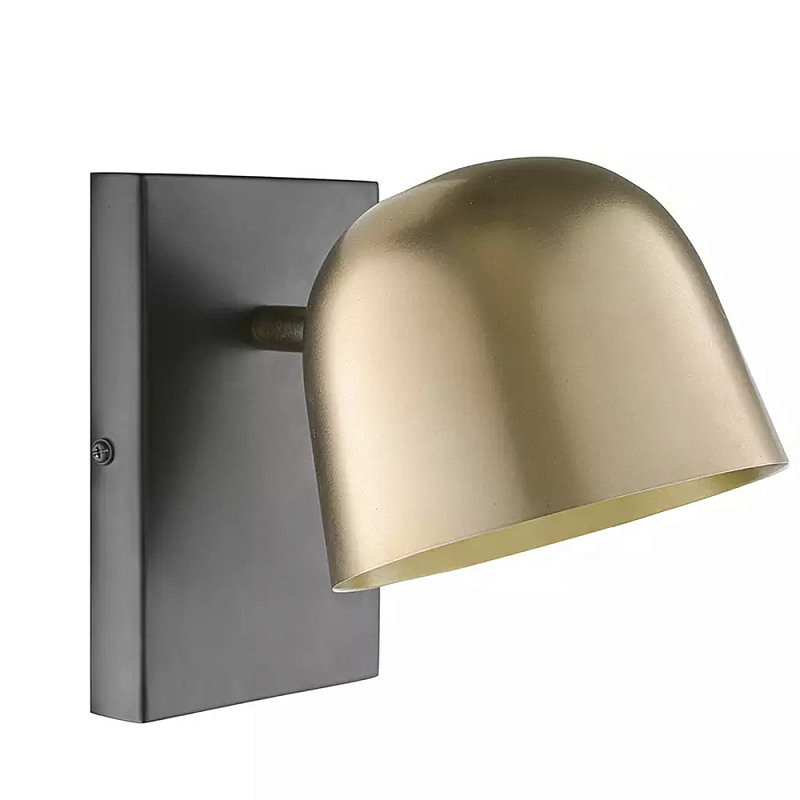 Бра с наклонным плафоном в сочетании золотистого и чёрного цвета Sconce with Sloping Shade Золотой Черный в Краснодаре | Loft Concept 