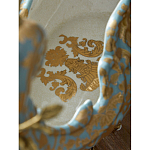 Чаша голубого цвета с оранментом и и бронзовыми фигурами леопардов Eden Garden варинант исполнения - 11 | Loft Concept в Краснодаре