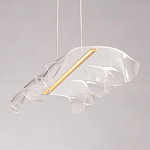 Люстра линейная с 3-мя белыми волнистыми плафонами Wave Line варинант исполнения - 7 | Loft Concept в Краснодаре