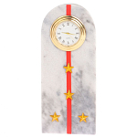Часы погон МВД подарочные настольные из натурального камня Мрамор Military Clock варинант исполнения - 16 | Loft Concept в Краснодаре