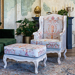 Кресло из массива бука серое с растительным орнаментом Raffael Floral Grey Armchair варинант исполнения - 10 | Loft Concept в Краснодаре