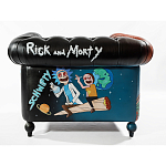 Кресло "Умный Умник" Rick and Morty graffiti chair натуральная кожа  варинант исполнения - 3 | Loft Concept в Краснодаре