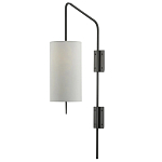 Бра чёрное с тканевым абажуром в форме цилиндра Rough Beauty варинант исполнения - 3 | Loft Concept в Краснодаре