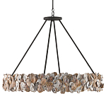 Люстра круглая с абажуром из устричных раковин Sea Ravens варинант исполнения - 3 | Loft Concept в Краснодаре