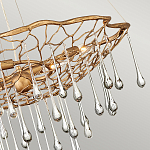 Люстра подвесная золотого цвета с металлическим сетчатым основанием и стеклянными каплевидными подвесками Hinkley варинант исполнения - 4 | Loft Concept в Краснодаре