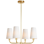 Люстра золотая с белыми тканевыми абажурами Coolness варинант исполнения - 2 | Loft Concept в Краснодаре