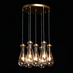 Люстра с 7-ю прозрачными плафонами из стекла в форме капли Lucid Rain  варинант исполнения - 3 | Loft Concept в Краснодаре