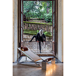 Дизайнерское кресло на металлическом каркасе с подставкой для ног Poltronova Mies Armchair варинант исполнения - 7 | Loft Concept в Краснодаре