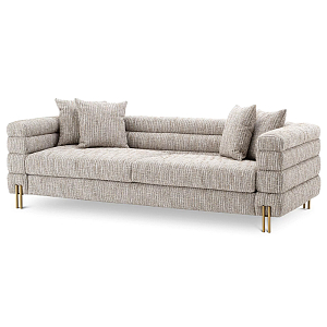 Диван Eichholtz Sofa York Бежево-серый Латунь