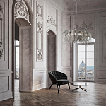 Люстра подвесная круглая с изогнутыми металлическими дугами и ниспадающими цепочками 65 см Atlantis Chain варинант исполнения - 18 | Loft Concept в Краснодаре