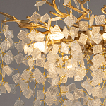 Люстра подвесная золотого цвета с декоративными ветвями и прозрачными рельефными подвесками FAIRYTREE Light варинант исполнения - 5 | Loft Concept в Краснодаре