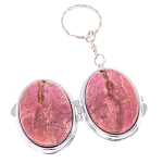 Зеркало брелок складное двухстороннее из натурального камня Родонит Stone Mirrors варинант исполнения - 3 | Loft Concept в Краснодаре