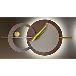 Бра круглое светодиодное в матовых оттенках коричневого и золотого цвета Kosmikos варинант исполнения - 1 | Loft Concept в Краснодаре