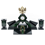 Настольный письменный набор из нефрита Герб России Dignity варинант исполнения - 1 | Loft Concept в Краснодаре