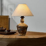 Настольная лампа с керамическим фактурным основанием и тканевым абажуром Eastern Tale варинант исполнения - 5 | Loft Concept в Краснодаре