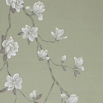 Обои ручная роспись Magnolia Canopy Colourway SC-287 on Aquamarine slub silk варинант исполнения - 2 | Loft Concept в Краснодаре