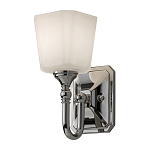 Бра для ванных комнат с белым матовым плафоном квадратной формы на основании цвета хром Feiss варинант исполнения - 1 | Loft Concept в Краснодаре