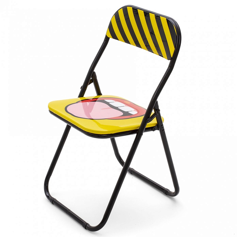 Стул Seletti Folding Chair Tongue Желтый Черный в Краснодаре | Loft Concept 