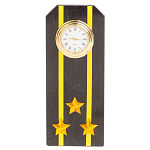 Часы подарочные настольные в виде погона ВМФ из натурального камня Змеевик Military Clock варинант исполнения - 6 | Loft Concept в Краснодаре