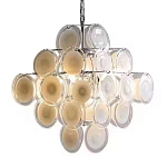 Люстра  с каскадом из круглых декоративных элементов  White Clear Glass Chandelier варинант исполнения - 6 | Loft Concept в Краснодаре