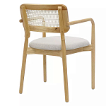 Стул обеденный с мягким сиденьем и спинкой из плетеного ротанга Wood and Textile Chair варинант исполнения - 3 | Loft Concept в Краснодаре