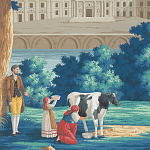 Обои ручная роспись Monuments of Paris Jacquemart on scenic paper варинант исполнения - 1 | Loft Concept в Краснодаре