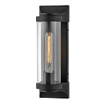 Настенный фонарь в индустриальном стиле с вытянутым цилиндрическим плафоном из прозрачного стекла и черным корпусом Hinkley варинант исполнения - 4 | Loft Concept в Краснодаре