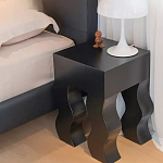 Дизайнерский журнальный стол чёрный с ножками волнистой формы Egopi варинант исполнения - 2 | Loft Concept в Краснодаре