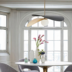 Люстра круглая с 2-мя металлическими абажурами Andromeda варинант исполнения - 7 | Loft Concept в Краснодаре