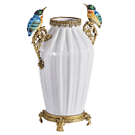 Ваза белого цвета из фарфора с птичкми White Garden варинант исполнения - 2 | Loft Concept в Краснодаре