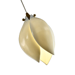 Подвесной светильник светодиодный с белым плафоном в виде цветка из фарфора и стали Flower Light Gold варинант исполнения - 3 | Loft Concept в Краснодаре