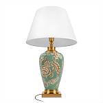 Настольная лампа бирюзовая с цветочным принтом Turquoise Flight варинант исполнения - 3 | Loft Concept в Краснодаре