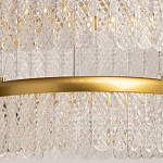 Люстра двухъярусная с золотого цвета и прозрачными подвесками Pettico варинант исполнения - 4 | Loft Concept в Краснодаре