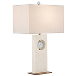 Настольная лампа из мрамора с тканевым прямоугольным абажуром Eternity варинант исполнения - 3 | Loft Concept в Краснодаре