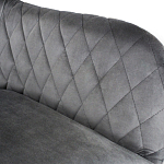 Барный стул со спинкой и подлокотниками на 4-х металлических ножках Douglas Rhombus Серый Велюр варинант исполнения - 4 | Loft Concept в Краснодаре