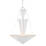 Люстра светодиодная белая геометрической формы с рифленым плафоном White Geometric Lamps варинант исполнения - 1 | Loft Concept в Краснодаре