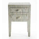 Тумбочка прикроватная White Pearl BEDSIDE CABINET 2 DRAWER варинант исполнения - 1 | Loft Concept в Краснодаре