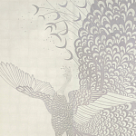 Обои ручная роспись в стиле Арт-деко Whistler Peacocks Special Colourway on 12 Carat White Gold gilded silk варинант исполнения - 2 | Loft Concept в Краснодаре