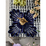 Менажница темно-синяя фарфоровая с бронзовой фигуркой ангела Eden Garden варинант исполнения - 3 | Loft Concept в Краснодаре