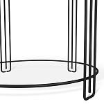 Стол журнальный круглый со столешницей из стекла Gold and Black Marble варинант исполнения - 4 | Loft Concept в Краснодаре