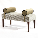 Банкетка Banquette PIED DE POULE с принтом гусиная лапка и бежевыми подлокотниками  варинант исполнения - 2 | Loft Concept в Краснодаре