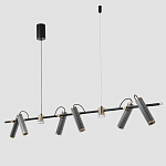 Люстра с 8-ю цилиндрическими плафонами на магнитном креплении и черным металлическим основанием Bronze Concert варинант исполнения - 2 | Loft Concept в Краснодаре