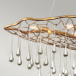 Люстра подвесная золотого цвета с металлическим сетчатым основанием и стеклянными каплевидными подвесками Hinkley варинант исполнения - 10 | Loft Concept в Краснодаре